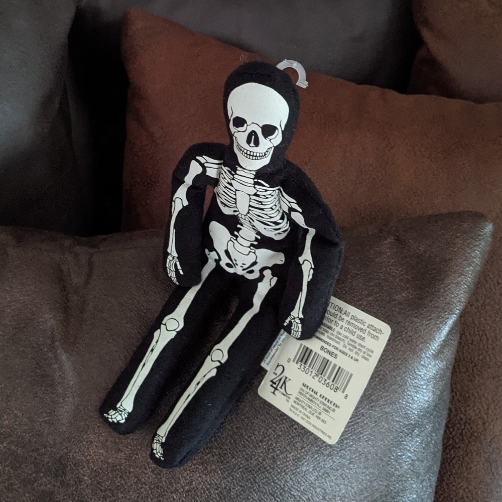 Vintage beanbag plush cute skeleton